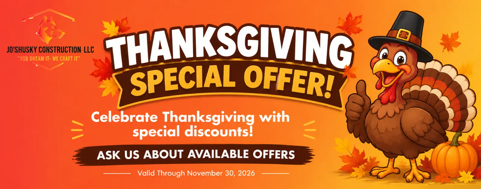 Thanksgiving Special Offer Thanksgiving Special Offer
